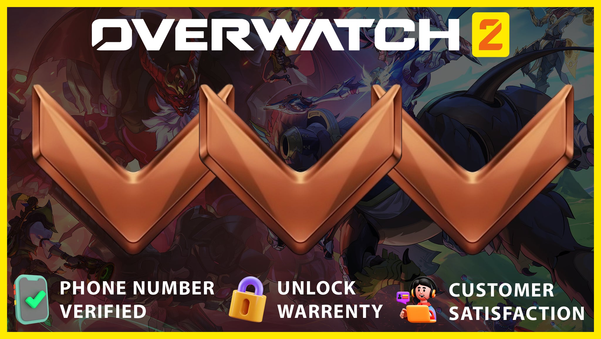 Overwatch 2 | Bronze All Roles ( Triple Bronze )