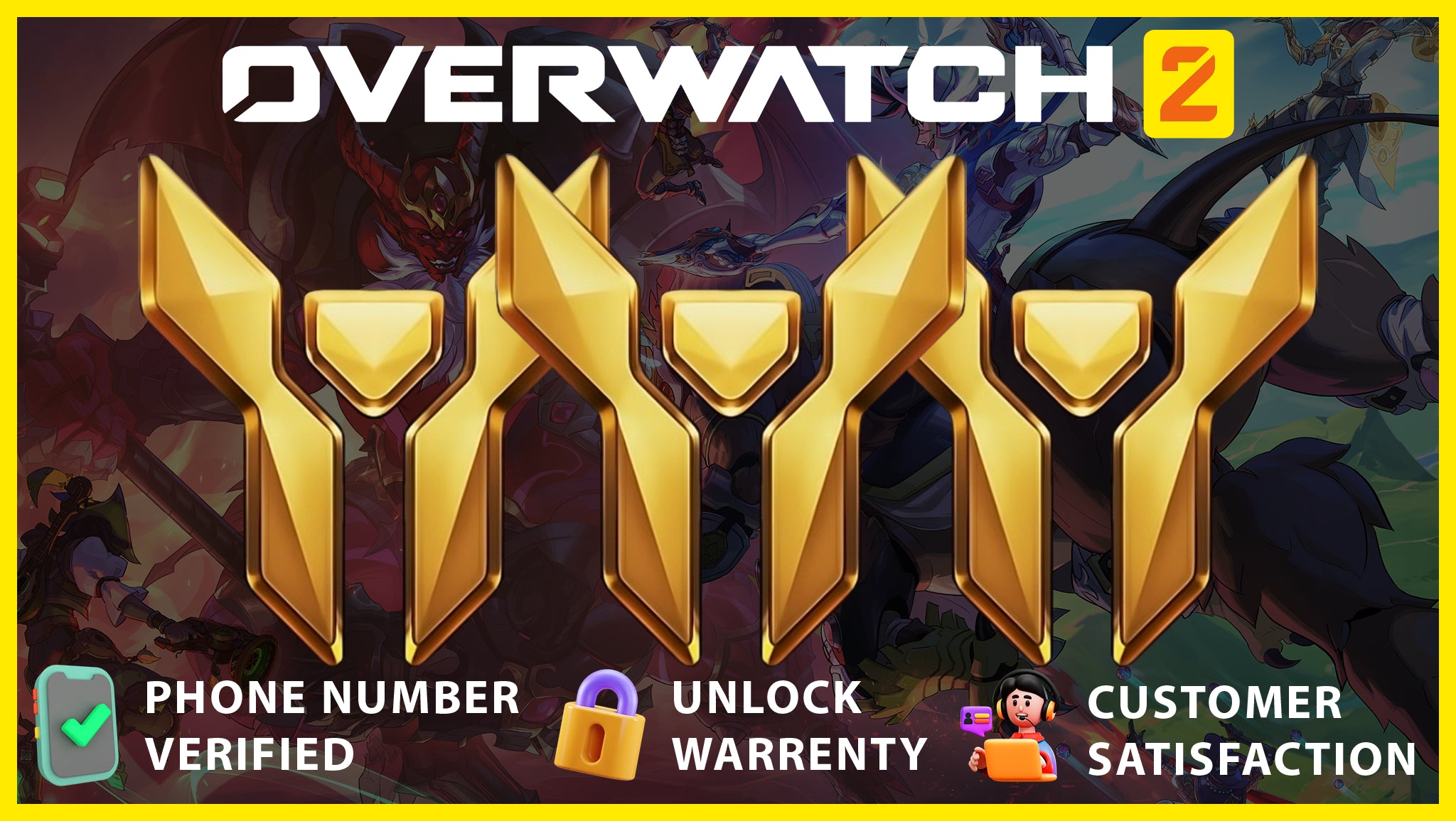 Overwatch 2 | Gold All Roles ( Triple Bronze )