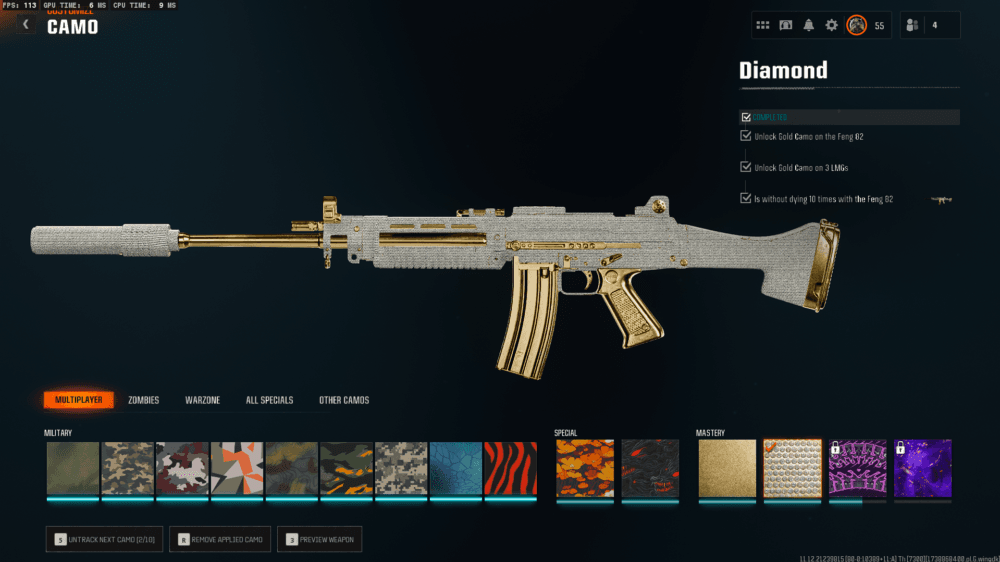 Black Ops 6 | 19 Diamond Camos + 6 Gold Camos Prestige 1 | 50 Wins Done | Handmade | Full access - Image 29