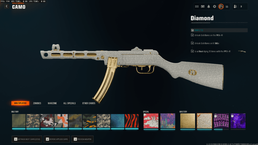 Black Ops 6 | 19 Diamond Camos + 6 Gold Camos Prestige 1 | 50 Wins Done | Handmade | Full access - Image 32