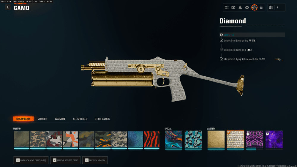 Black Ops 6 | 19 Diamond Camos + 6 Gold Camos Prestige 1 | 50 Wins Done | Handmade | Full access - Image 37