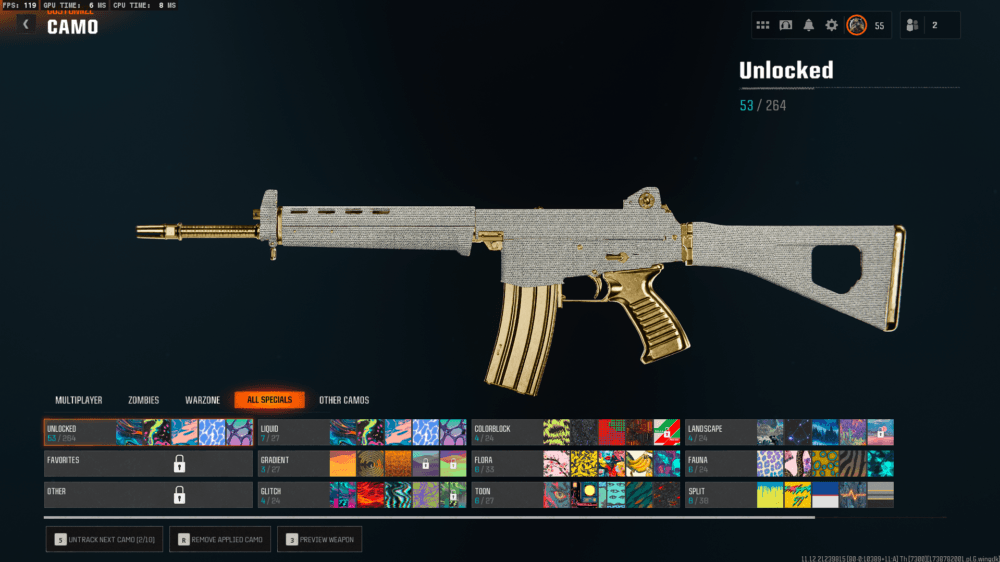 Black Ops 6 | 19 Diamond Camos + 6 Gold Camos Prestige 1 | 50 Wins Done | Handmade | Full access - Image 6