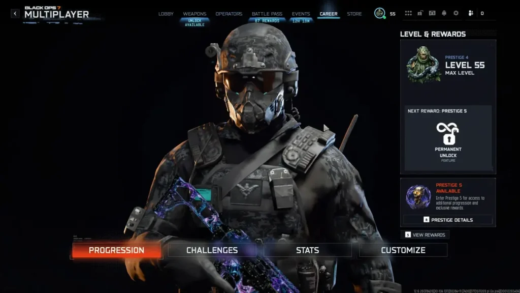 BO7 43 Singularity Prestige 4 Level 55 50 Wins Ranked Ready