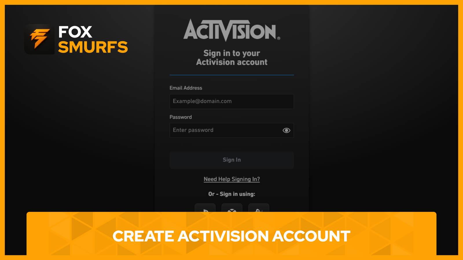 create Activision account