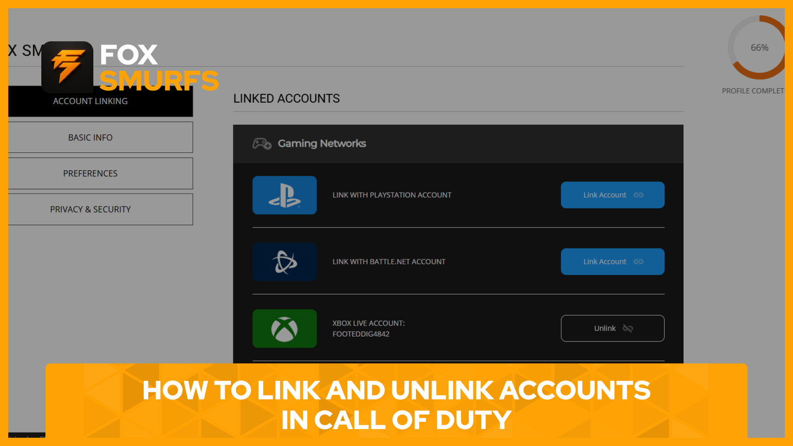 link and unlink Activision accounts